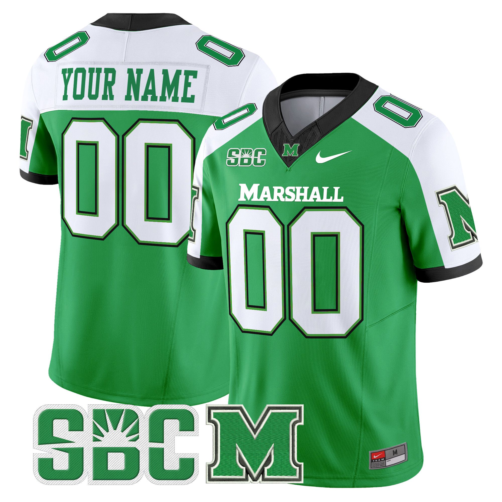 Men Marshall Thundering Herd Green Nike 2024 Vapor Limited Custom NCAA Jersey->customized ncaa jersey->Custom Jersey
